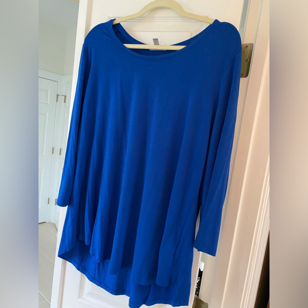 JM Collection cobalt blue top